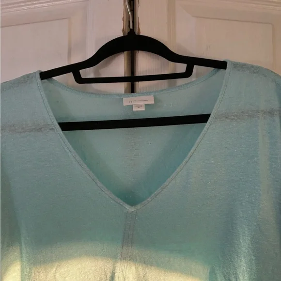J. Jill Aqua V-Neck Short Sleeve Top - Picture 4 of 7